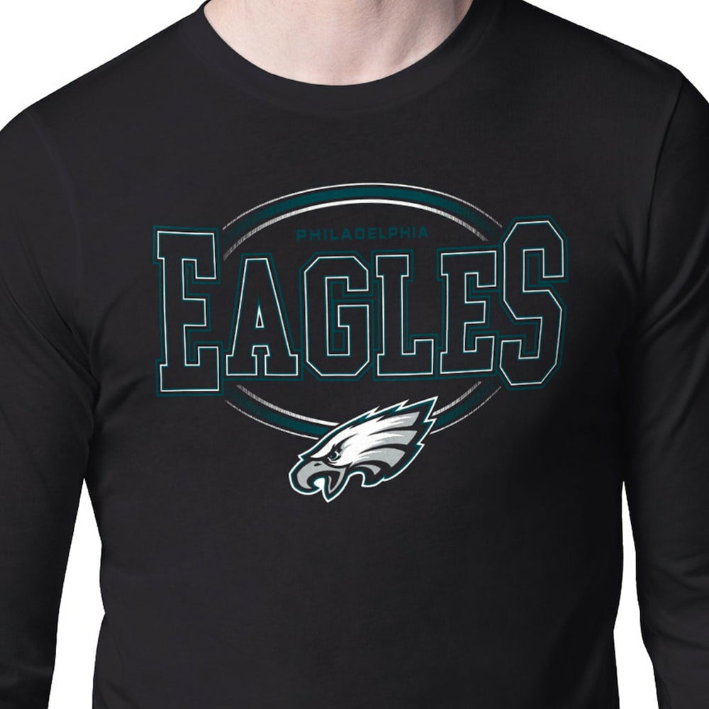 Philadelphia Eagles Starter Team Track Graphic Long Sleeve T-Shirt Black - NFL