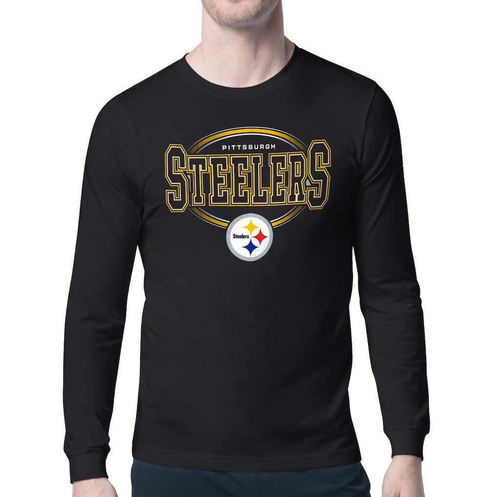 Pittsburgh Steelers Starter Team Track Graphic Long Sleeve T-Shirt Black - NFL