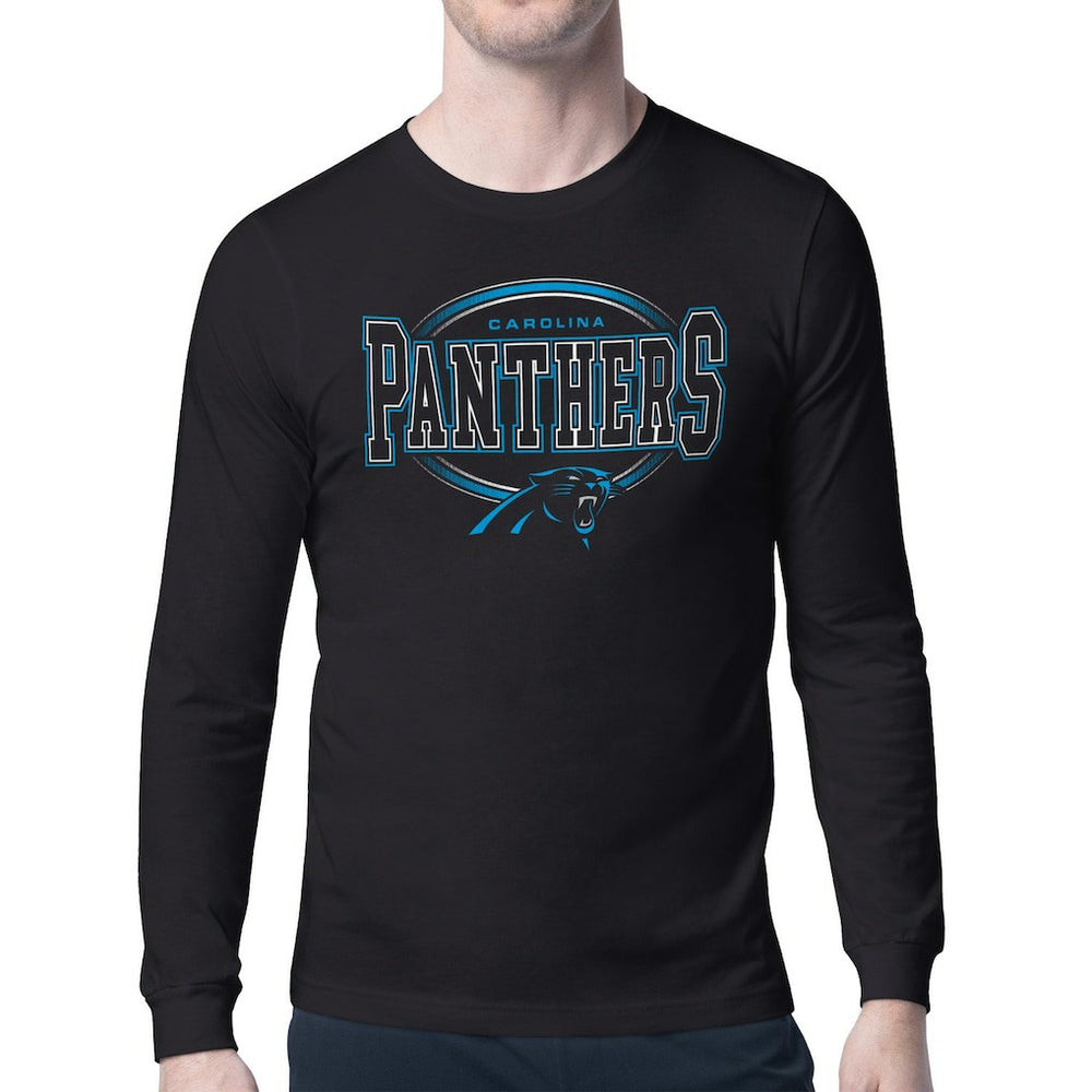 Carolina Panthers Starter Team Track Graphic Long Sleeve T-Shirt Black - NFL