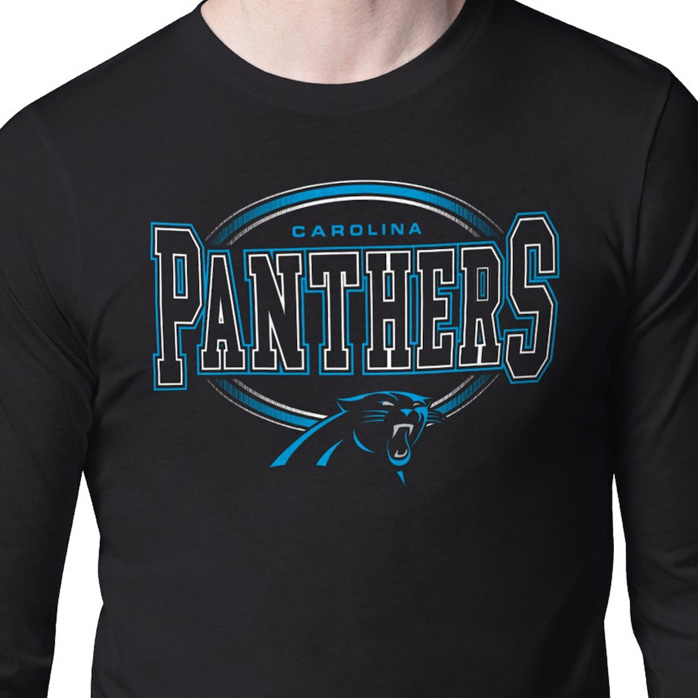 Carolina Panthers Starter Team Track Graphic Long Sleeve T-Shirt Black - NFL