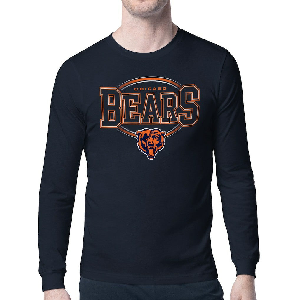 Chicago Bears Starter Team Track Graphic Long Sleeve T-Shirt Navy - NFL