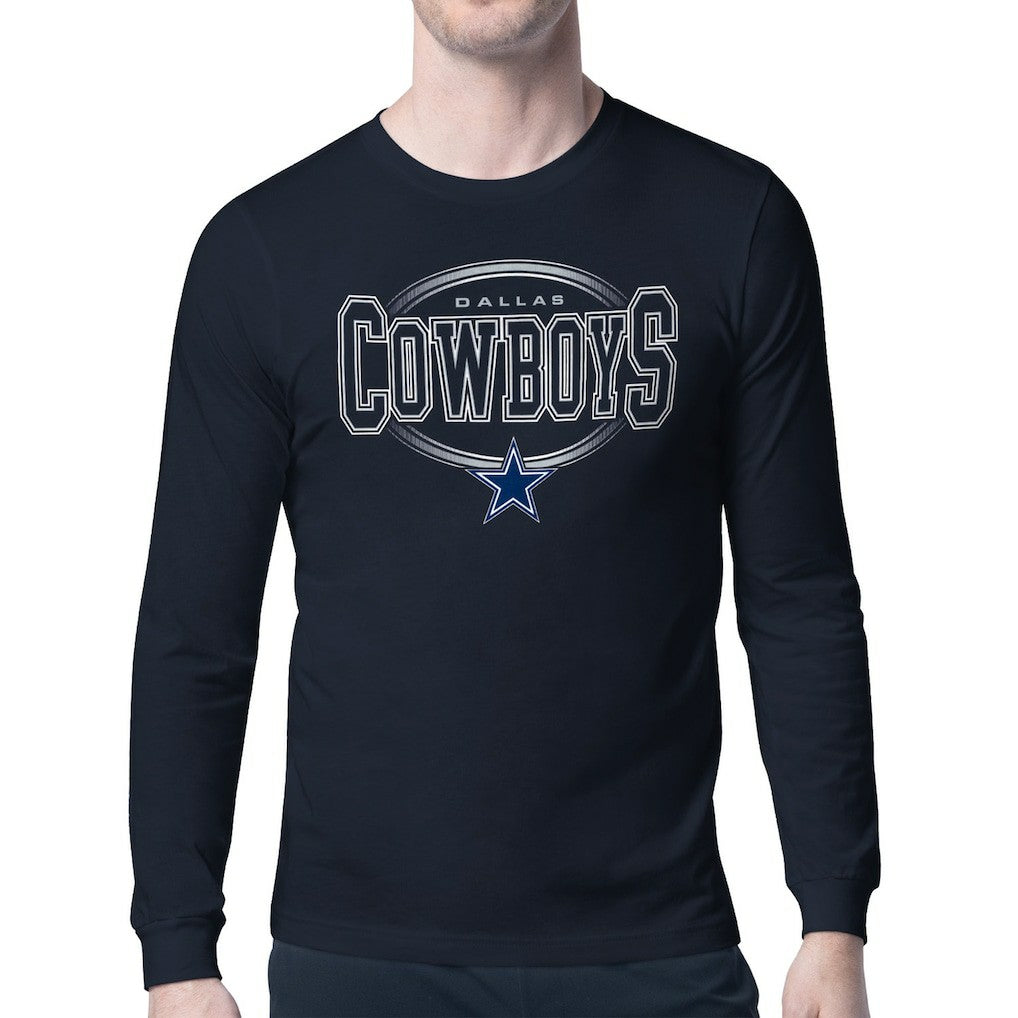 Dallas Cowboys Starter Team Track Graphic Long Sleeve T-Shirt Navy - NFL