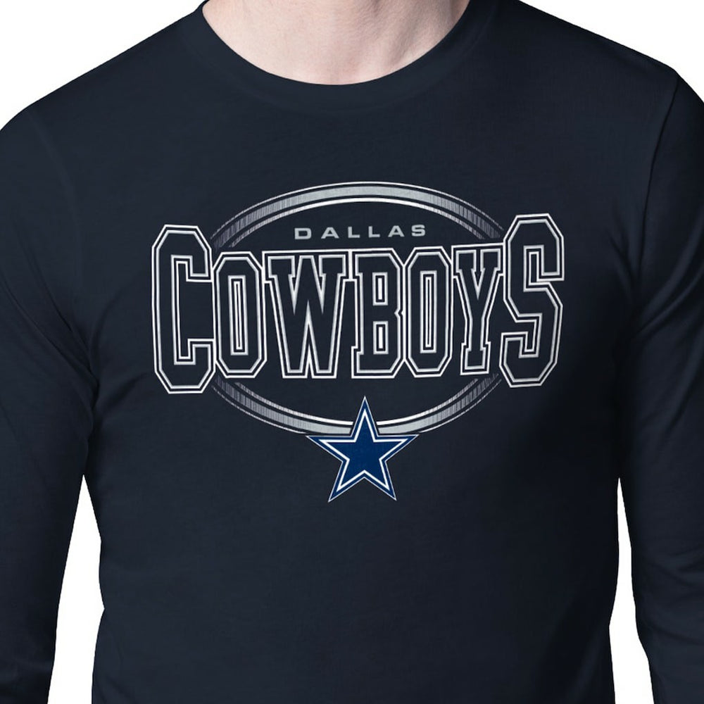 Dallas Cowboys Starter Team Track Graphic Long Sleeve T-Shirt Navy - NFL