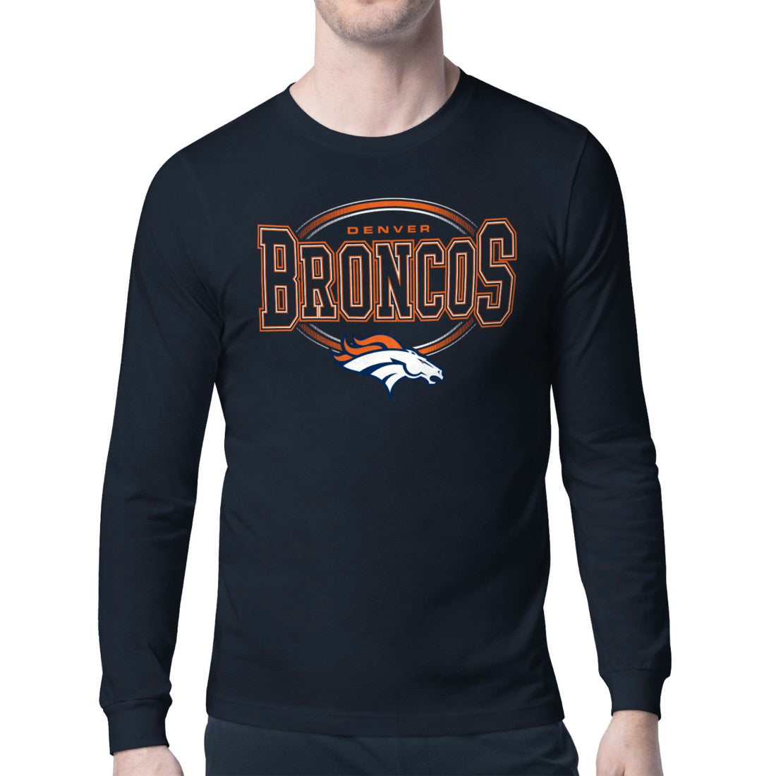 Denver Broncos Starter Team Track Graphic Long Sleeve T-Shirt Navy - NFL