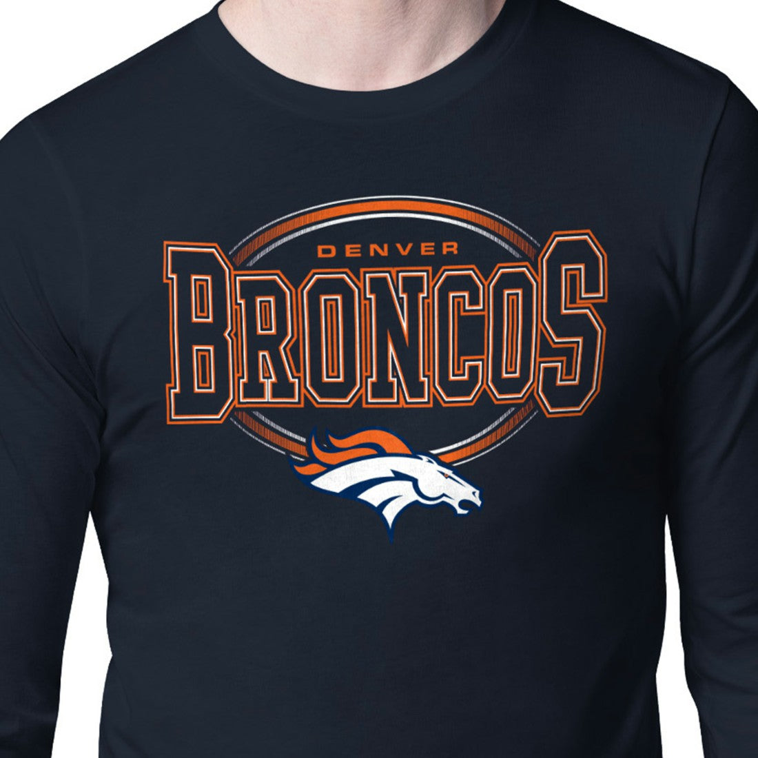 Denver Broncos Starter Team Track Graphic Long Sleeve T-Shirt Navy - NFL