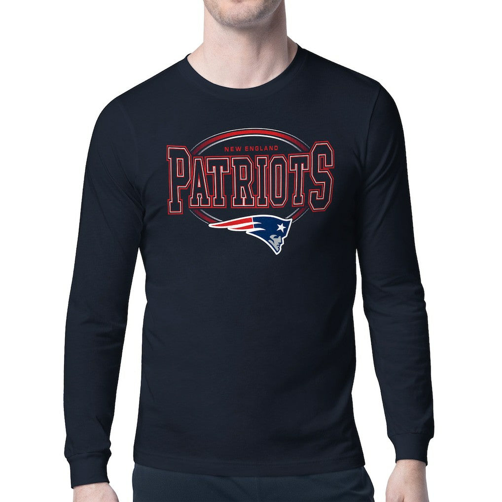 New England Patriots Starter Team Track Graphic Long Sleeve T-Shirt Navy - NFL