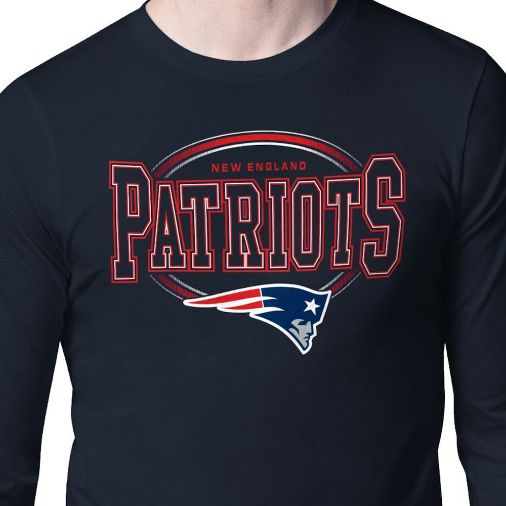 New England Patriots Starter Team Track Graphic Long Sleeve T-Shirt Navy - NFL