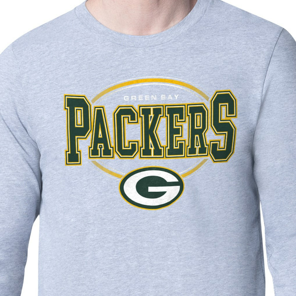 Green Bay Packers Starter Team Track Graphic Long Sleeve T-Shirt Heather Gray - NFL
