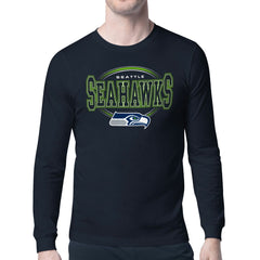 Seattle Seahawks Starter Team Track Graphic Long Sleeve T-Shirt College Navy - NFL