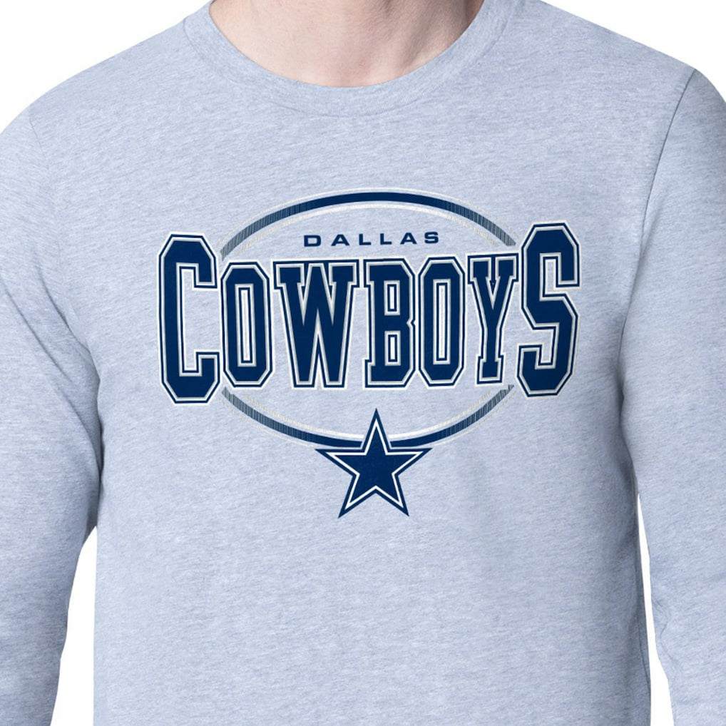 Dallas Cowboys Starter Team Track Graphic Long Sleeve T-Shirt Heather Gray - NFL