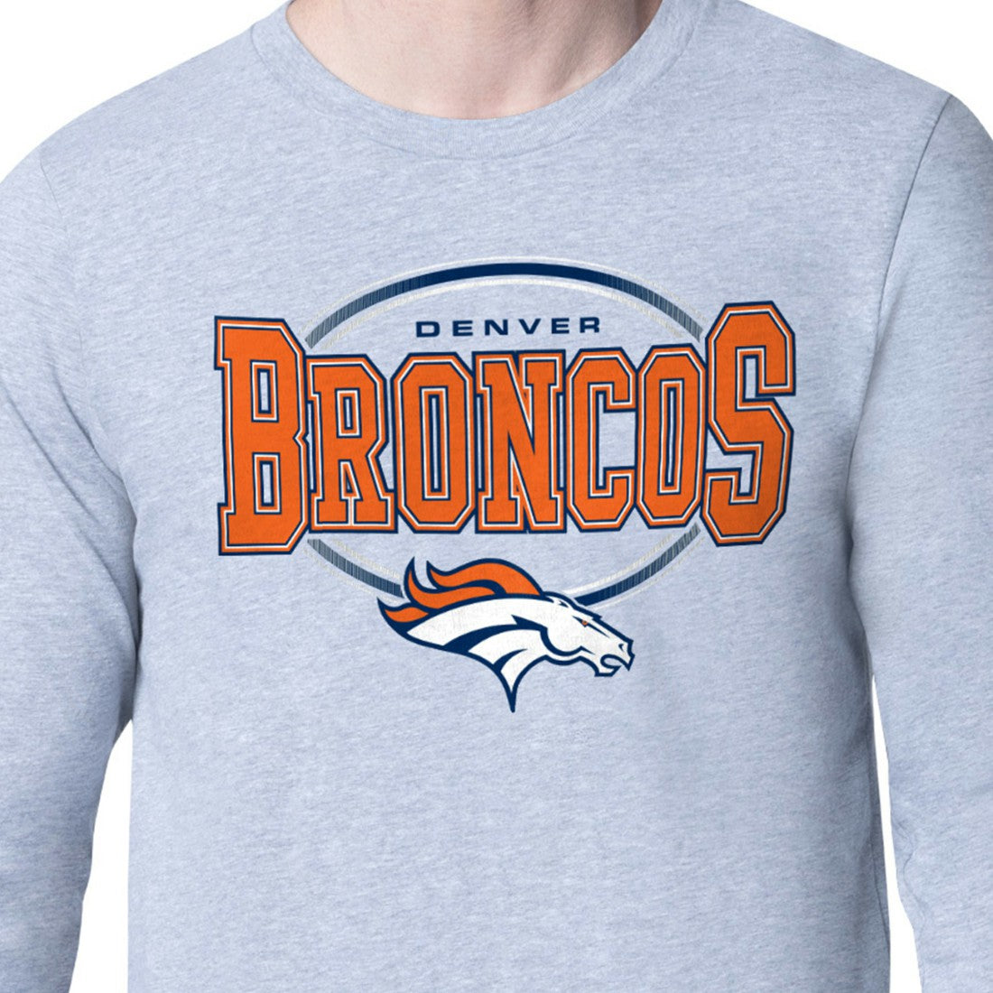 Denver Broncos Starter Team Track Graphic Long Sleeve T-Shirt Heather Gray - NFL