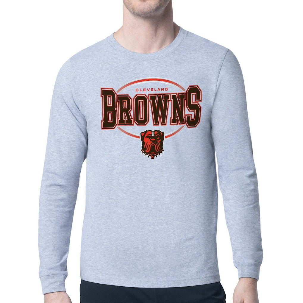 Cleveland Browns Starter Team Track Graphic Long Sleeve T-Shirt Heather Gray - NFL