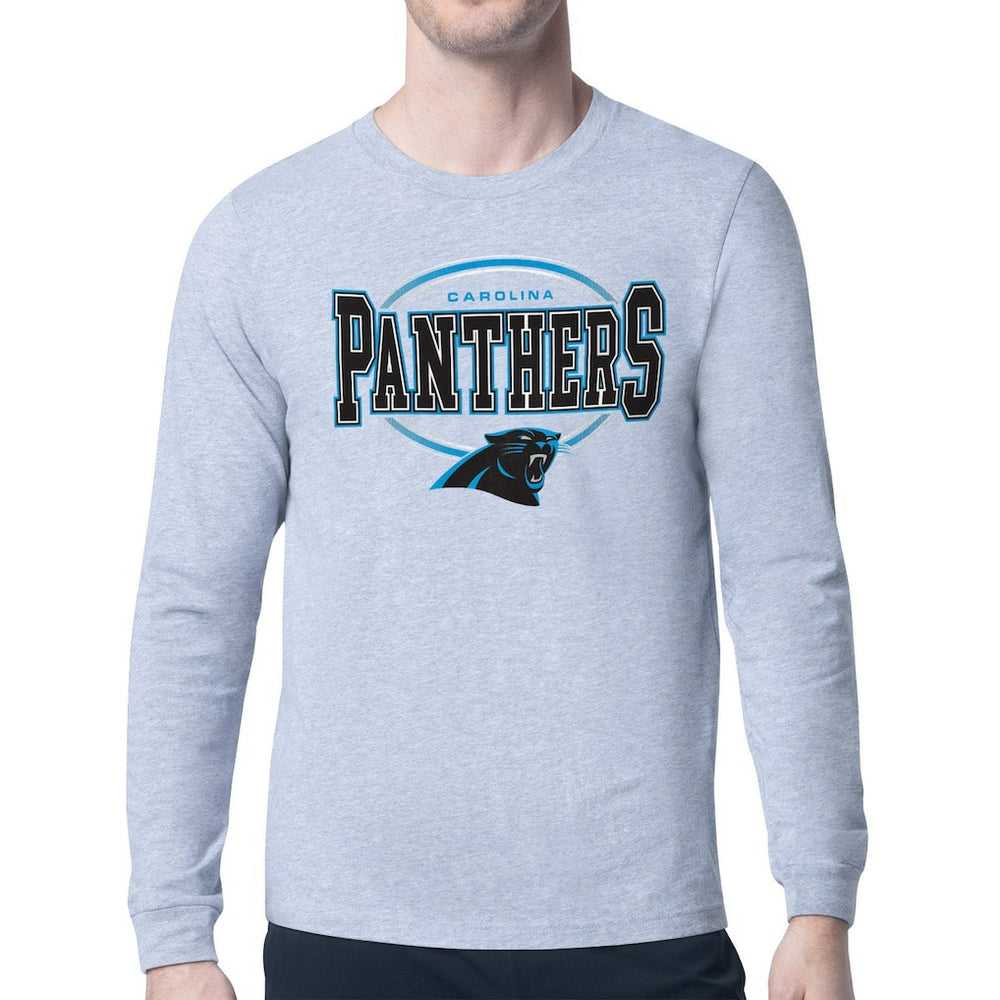Carolina Panthers Starter Team Track Graphic Long Sleeve T-Shirt Heather Gray - NFL