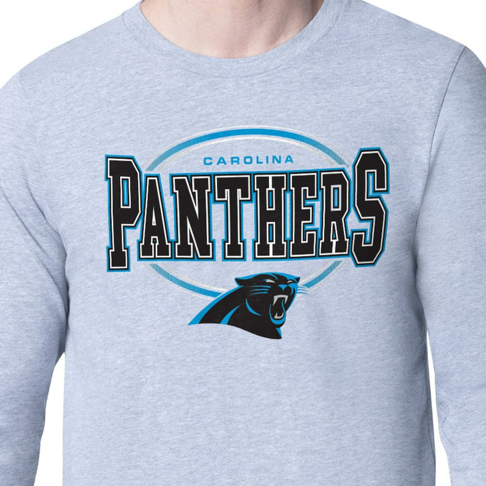 Carolina Panthers Starter Team Track Graphic Long Sleeve T-Shirt Heather Gray - NFL