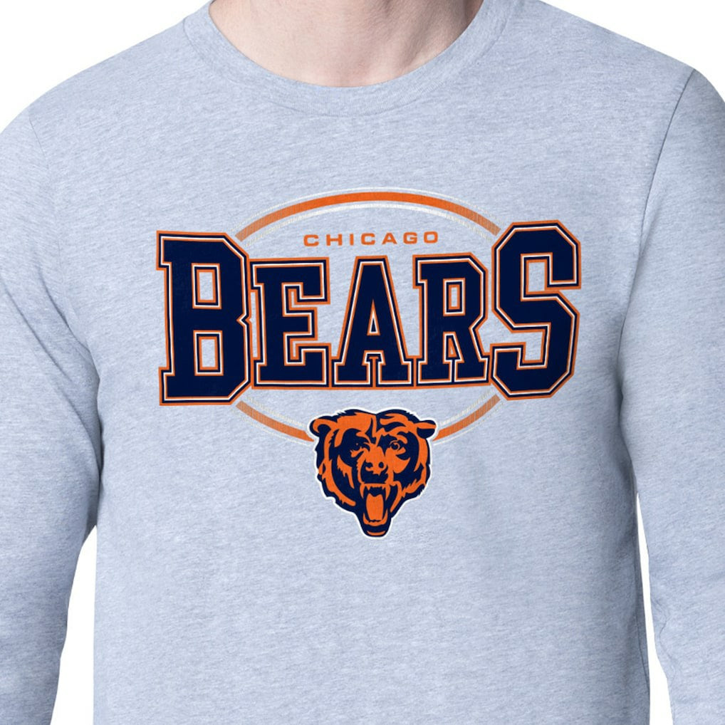 Chicago Bears Starter Team Track Graphic Long Sleeve T-Shirt Heather Gray - NFL