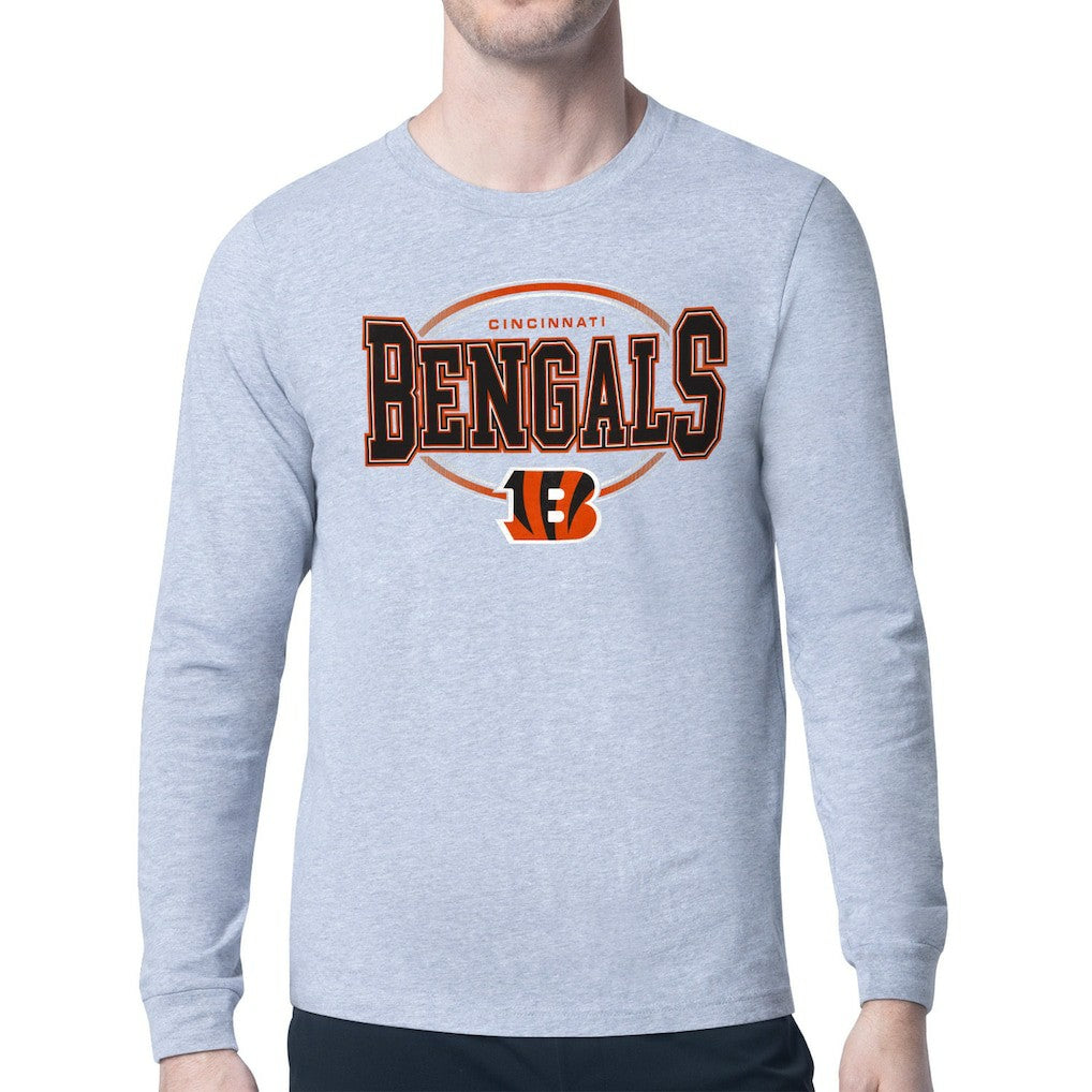 Cincinnati Bengals Starter Team Track Graphic Long Sleeve T-Shirt Heather Gray - NFL