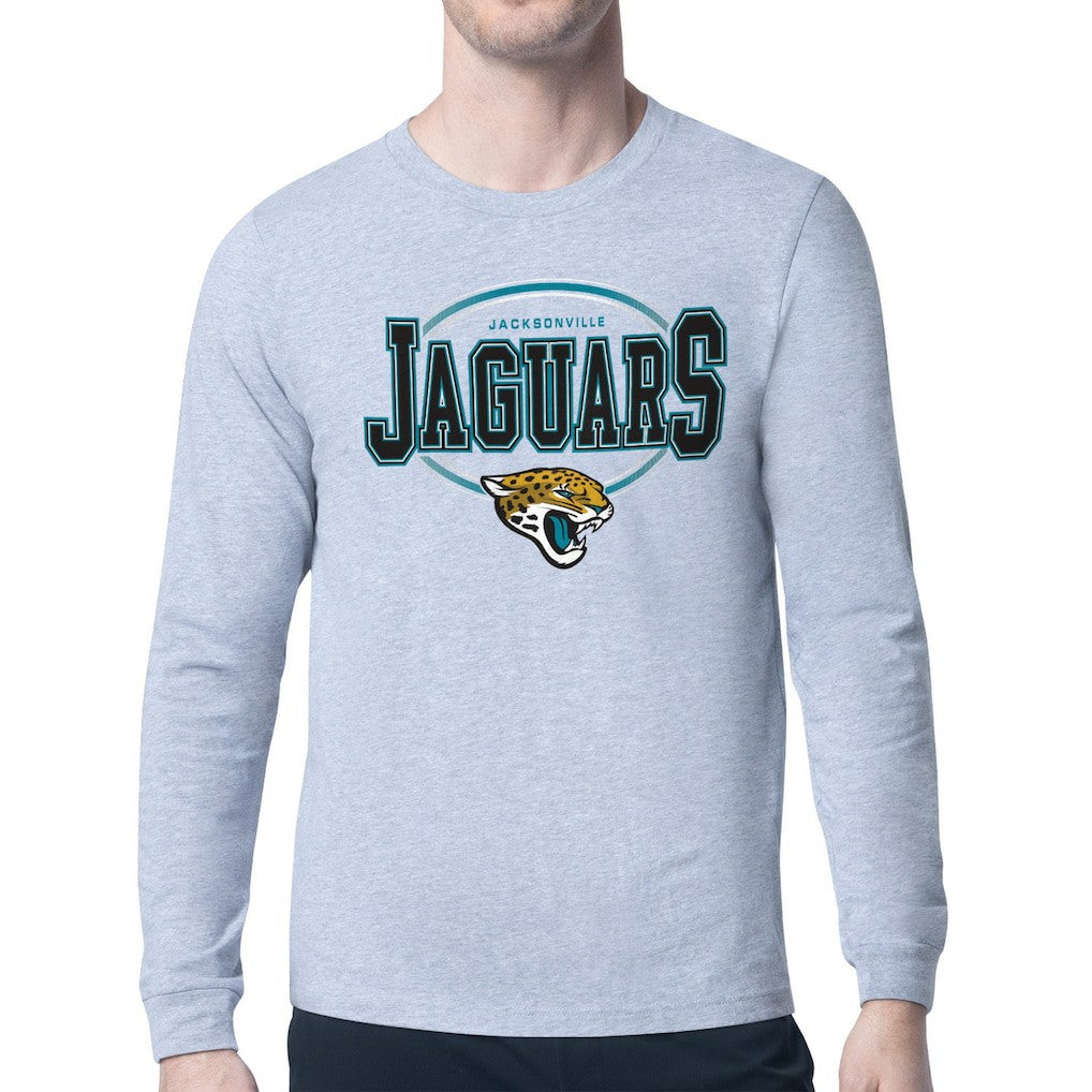 Jacksonville Jaguars Starter Team Track Graphic Long Sleeve T-Shirt Heather Gray - NFL