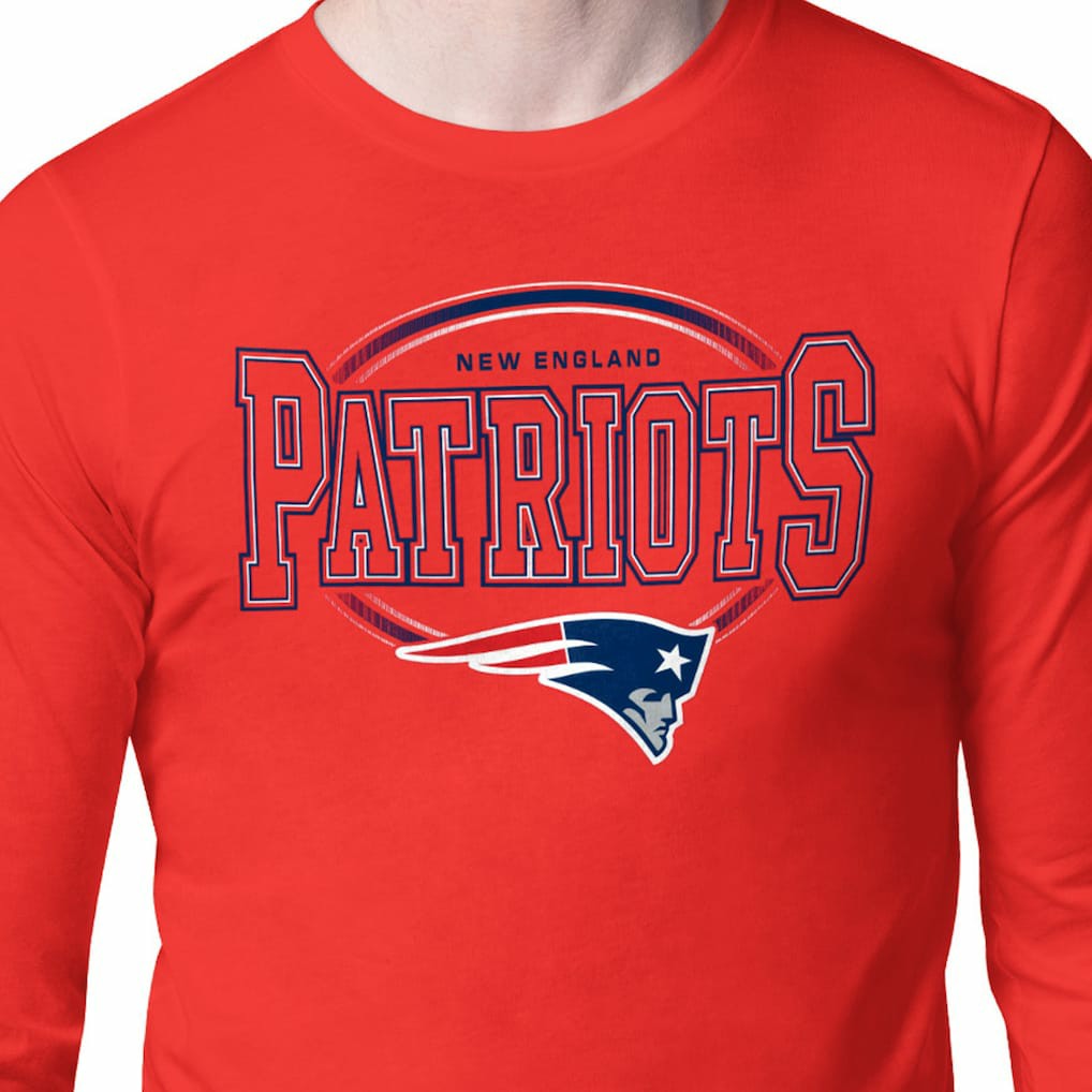 New England Patriots Starter Team Track Graphic Long Sleeve T-Shirt Red - NFL