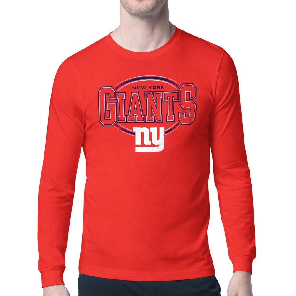 New York Giants Starter Team Track Graphic Long Sleeve T-Shirt Red - NFL