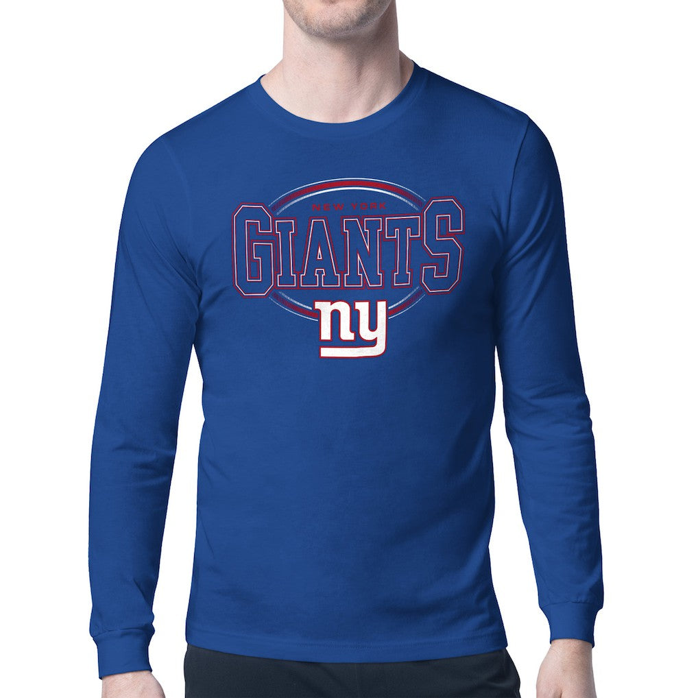 New York Giants Starter Team Track Graphic Long Sleeve T-Shirt Royal - NFL