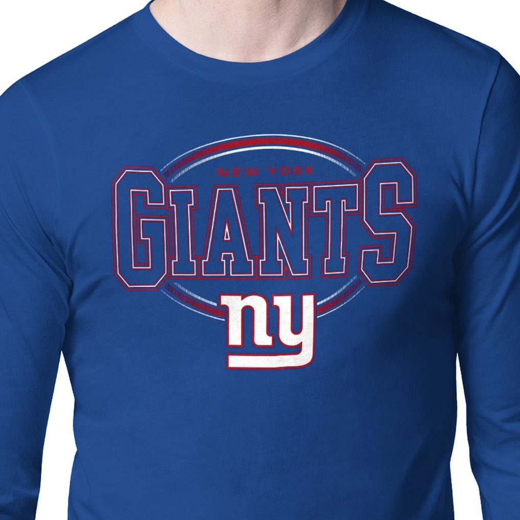 New York Giants Starter Team Track Graphic Long Sleeve T-Shirt Royal - NFL