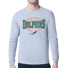 Miami Dolphins Starter Team Track Graphic Long Sleeve T-Shirt Gray - NFL