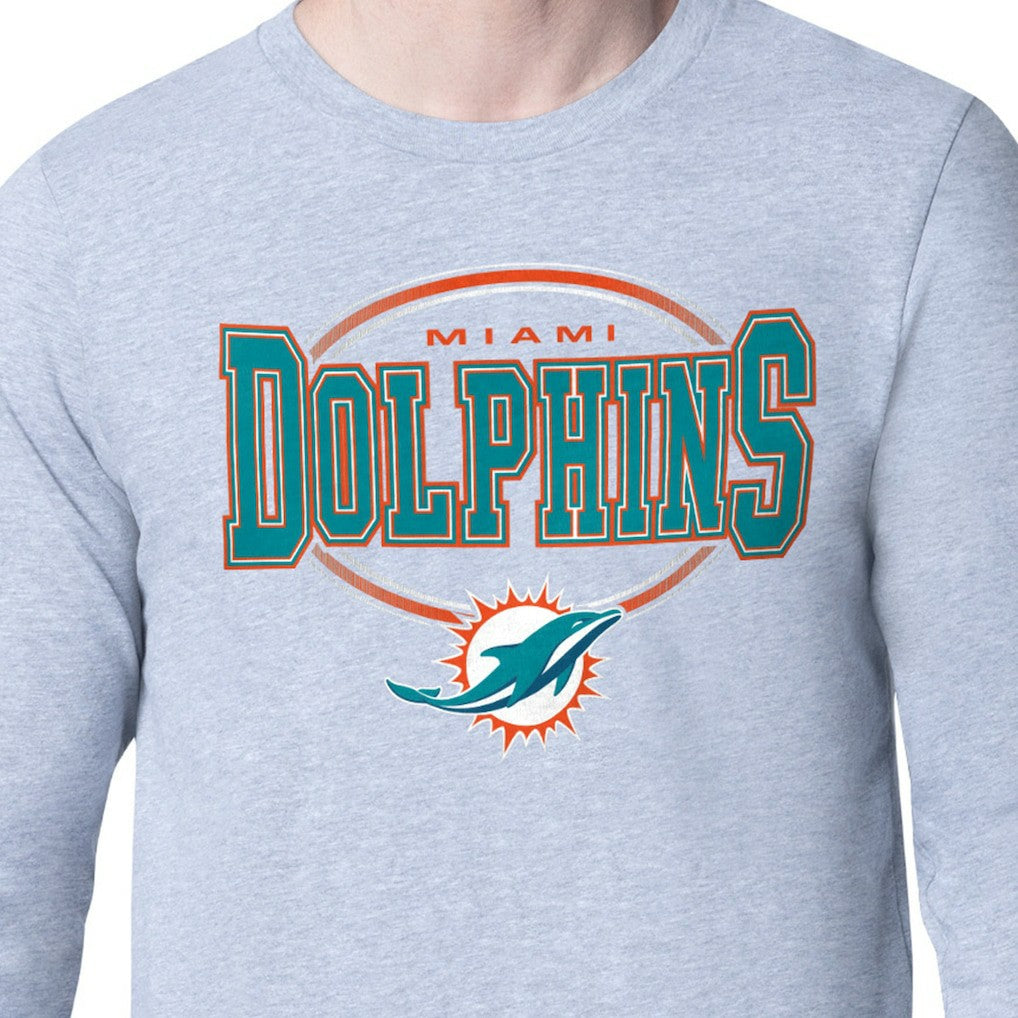Miami Dolphins Starter Team Track Graphic Long Sleeve T-Shirt Gray - NFL