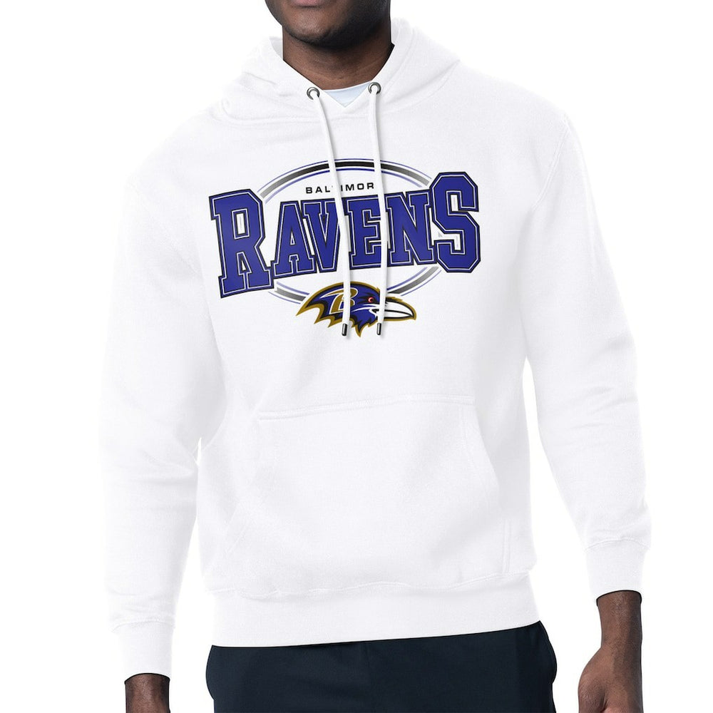 Baltimore Ravens Starter Team Track Graphic Pullover Hoodie White - NFL