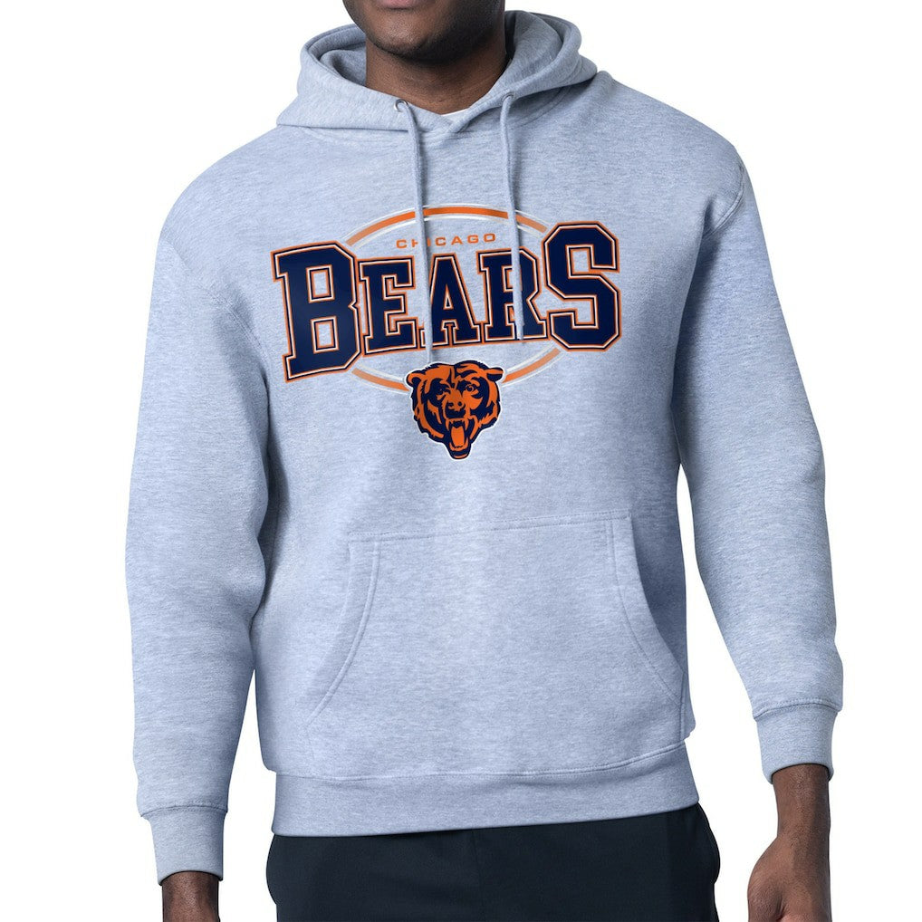 Chicago Bears Starter Team Track Graphic Pullover Hoodie Heather Gray - NFL