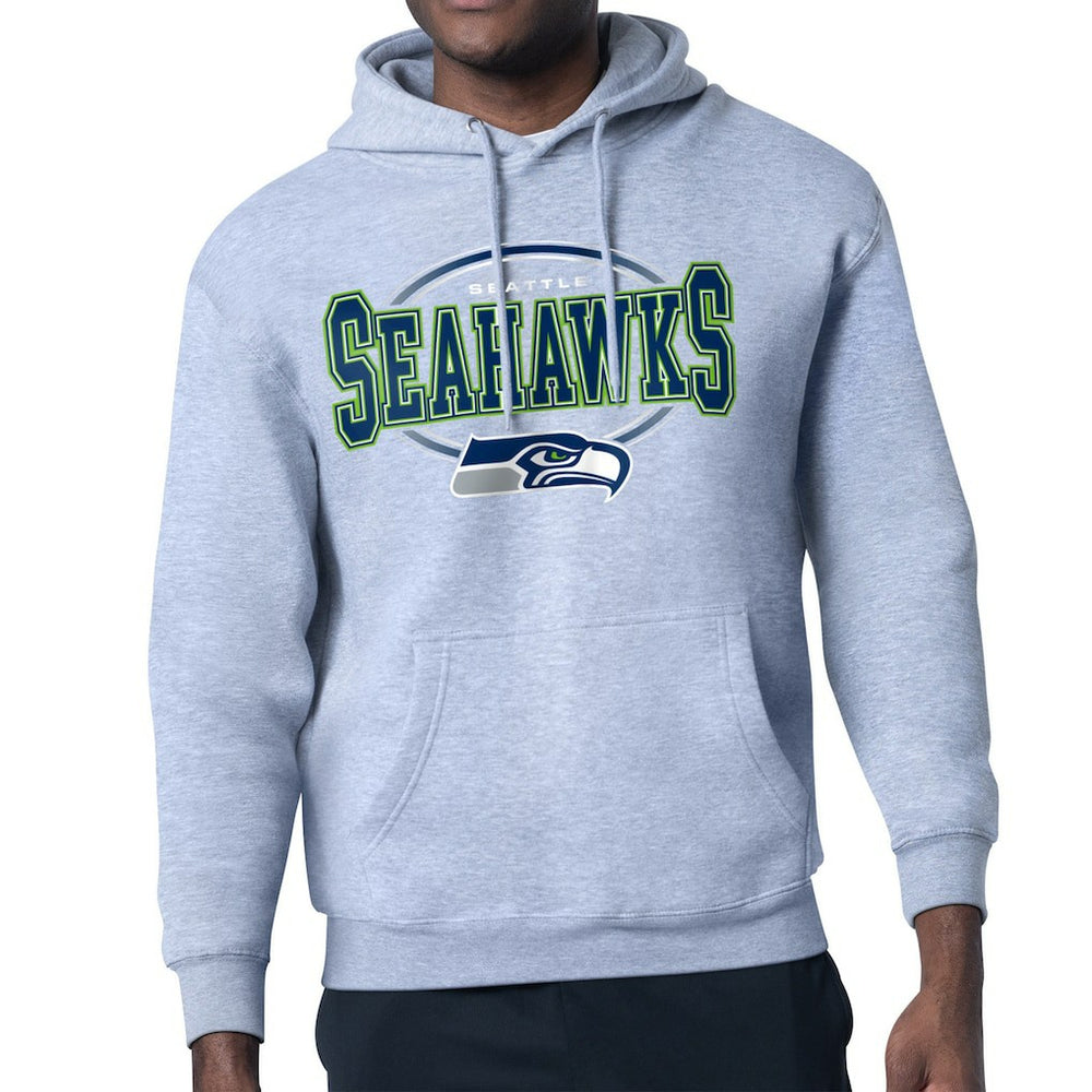 Seattle Seahawks Starter Team Track Graphic Pullover Hoodie Heather Gray - NFL