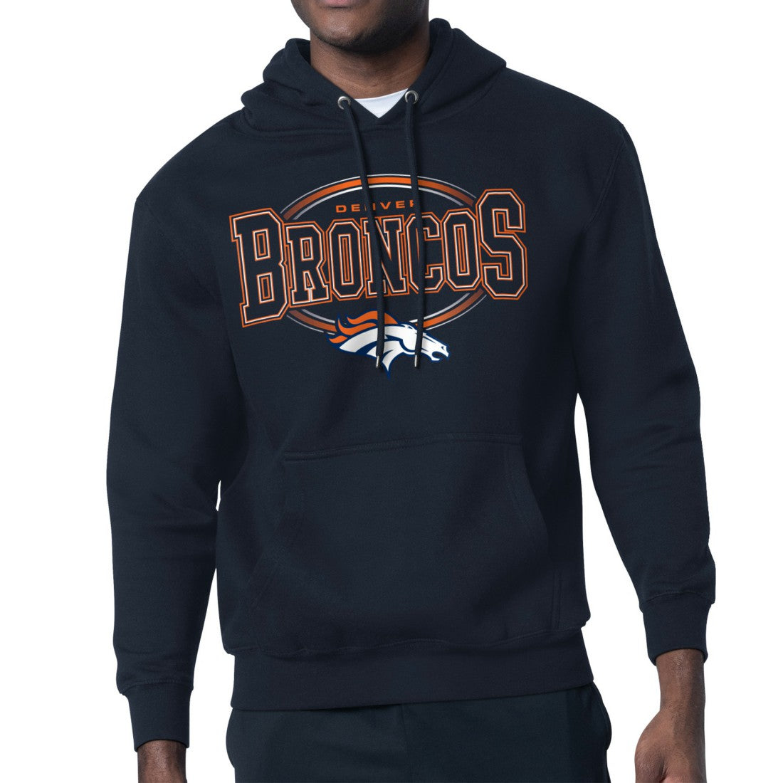 Denver Broncos Starter Team Track Graphic Pullover Hoodie Navy - NFL