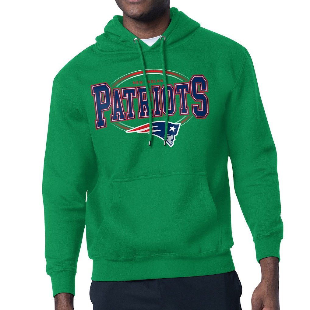 New England Patriots Starter Team Track Graphic Pullover Hoodie Kelly Green - NFL