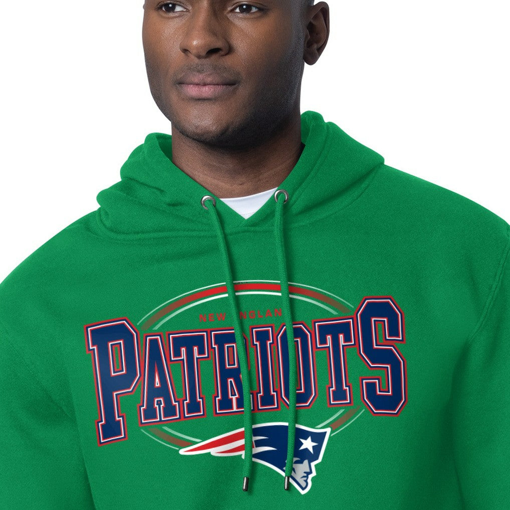 New England Patriots Starter Team Track Graphic Pullover Hoodie Kelly Green - NFL