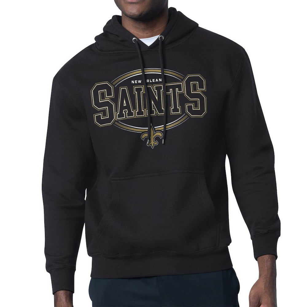New Orleans Saints Starter Team Track Graphic Pullover Hoodie Black - NFL