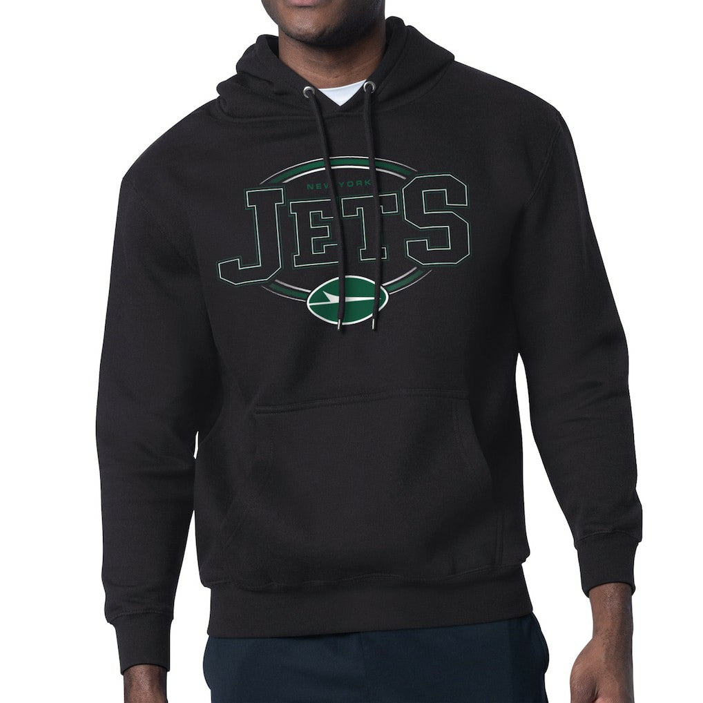 New York Jets Starter Team Track Graphic Pullover Hoodie Black - NFL