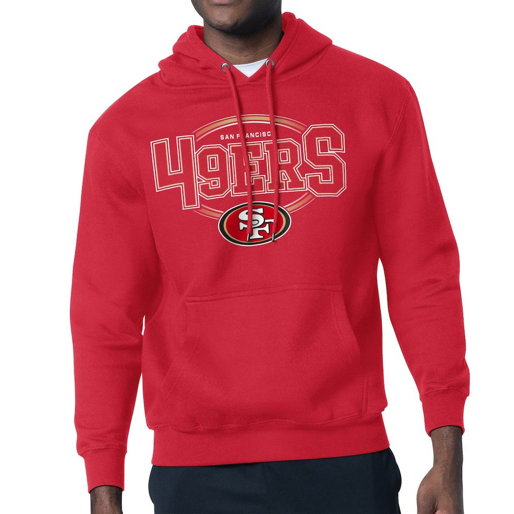 San Francisco 49ers Starter Team Track Graphic Pullover Hoodie Scarlet - NFL