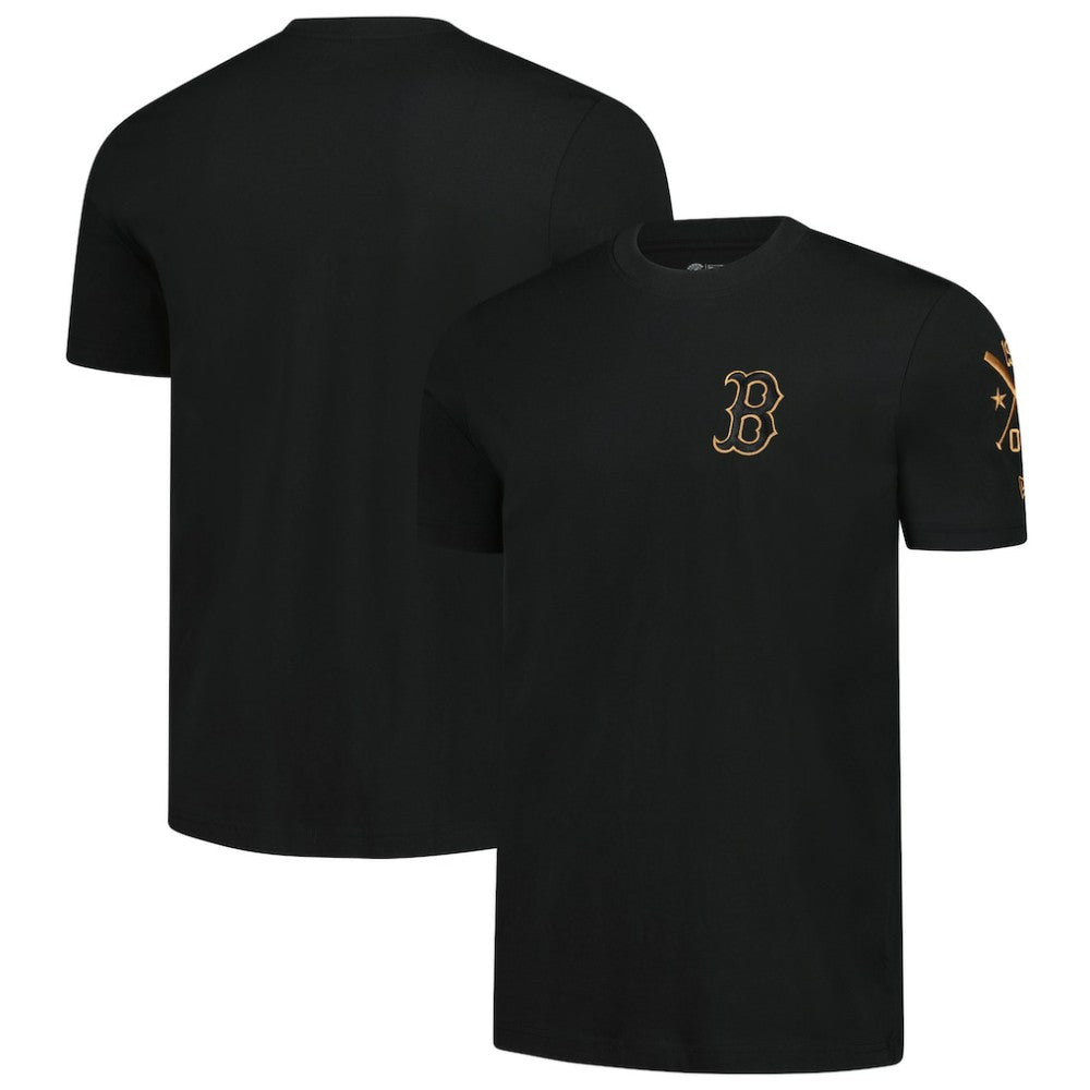 Boston Red Sox New Era Bronze Logo with Cross Bats Established T-Shirt Clearance