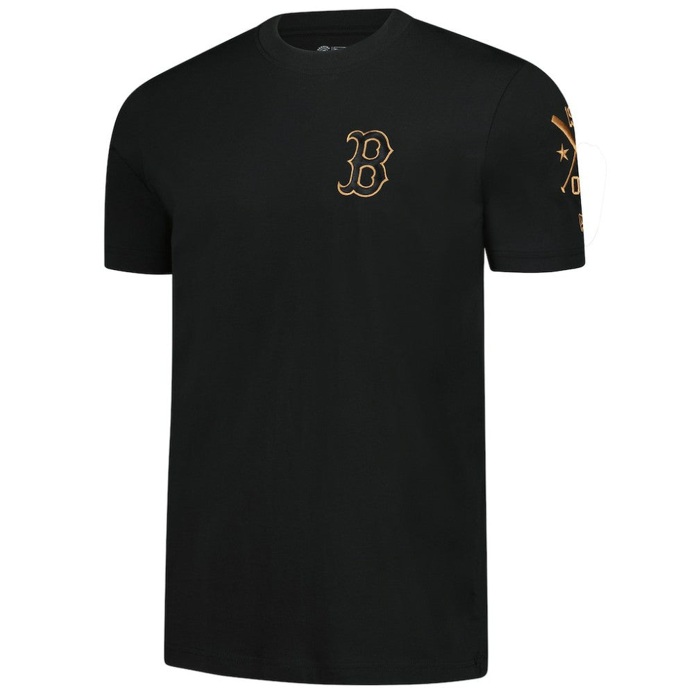 Boston Red Sox New Era Bronze Logo with Cross Bats Established T-Shirt Clearance