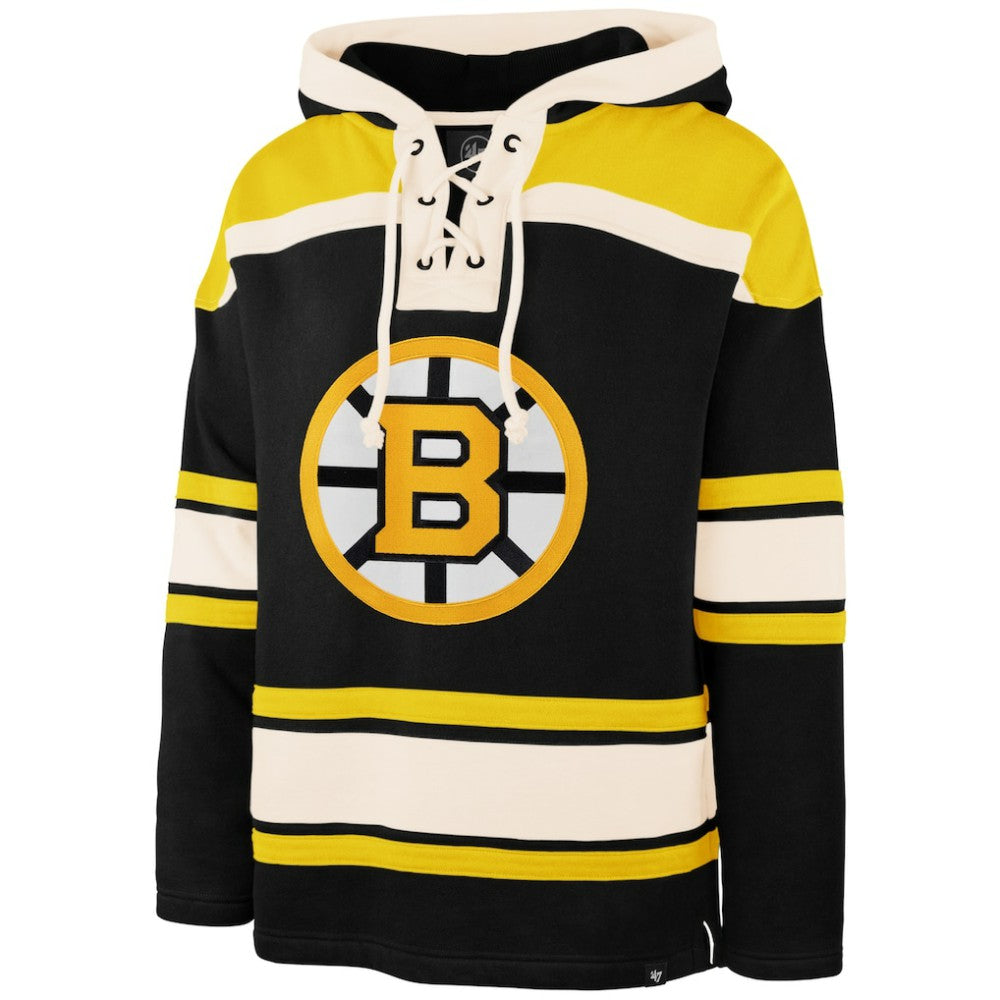 David Pastrnak Boston Bruins '47 Player Name & Number Lacer Hoodie Black