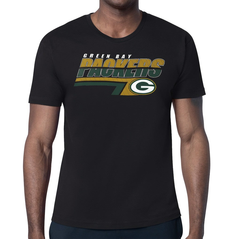 Green Bay Packers Starter Logo Push Graphic T-Shirt Black - NFL