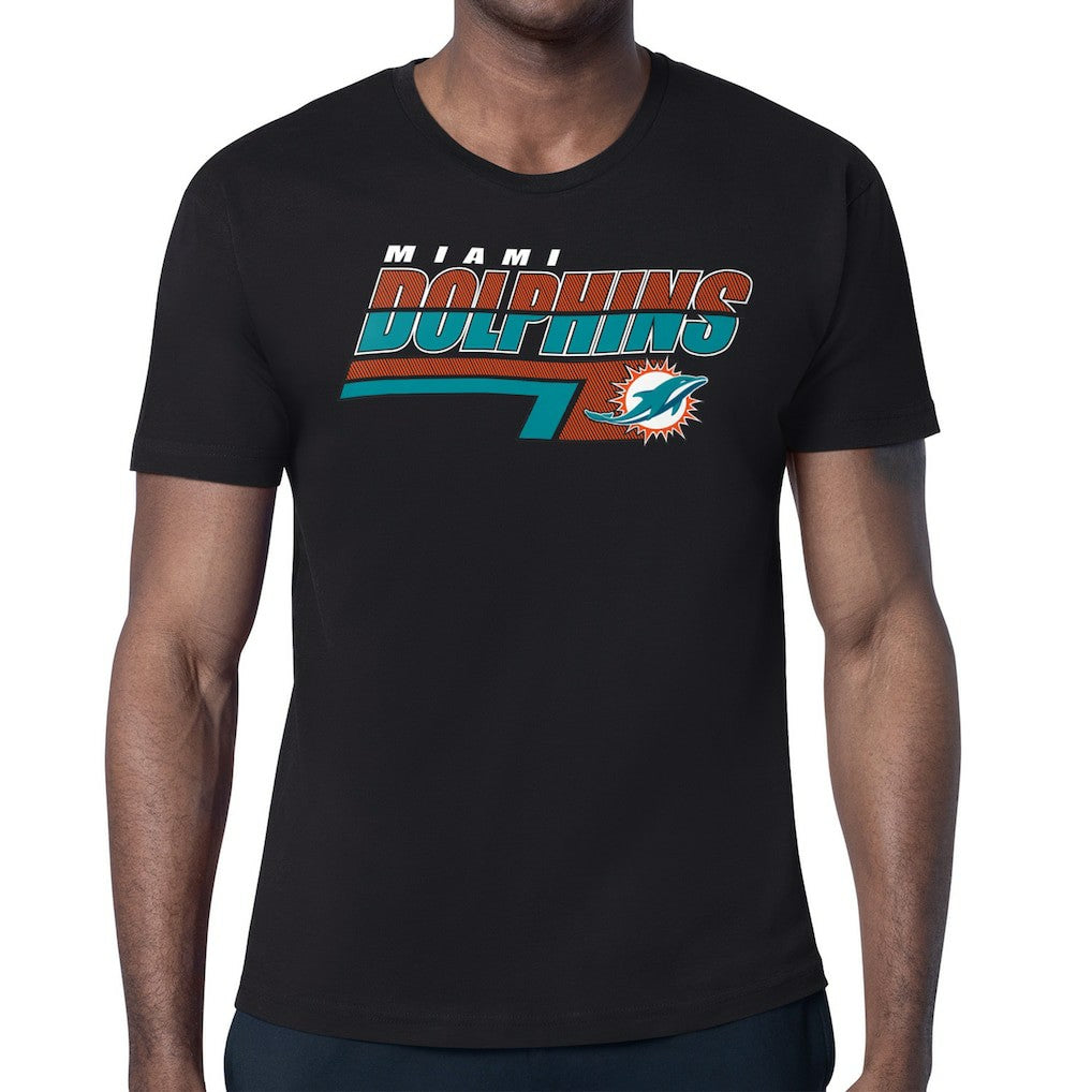 Miami Dolphins Starter Logo Push Graphic T-Shirt Black - NFL