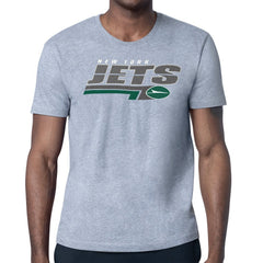 New York Jets Starter Logo Push Graphic T-Shirt Heather Gray - NFL