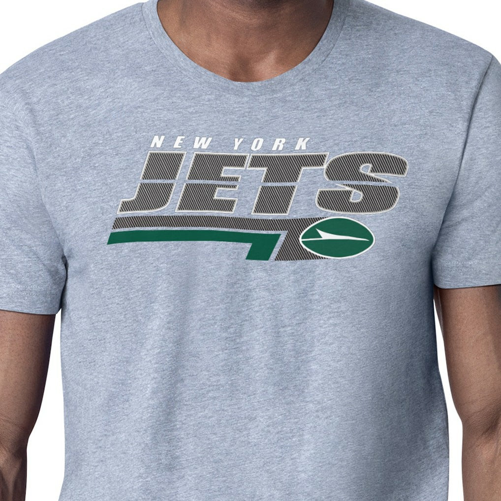 New York Jets Starter Logo Push Graphic T-Shirt Heather Gray - NFL