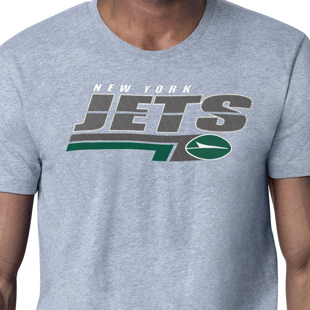 New York Jets Starter Logo Push Graphic T-Shirt Heather Gray - NFL