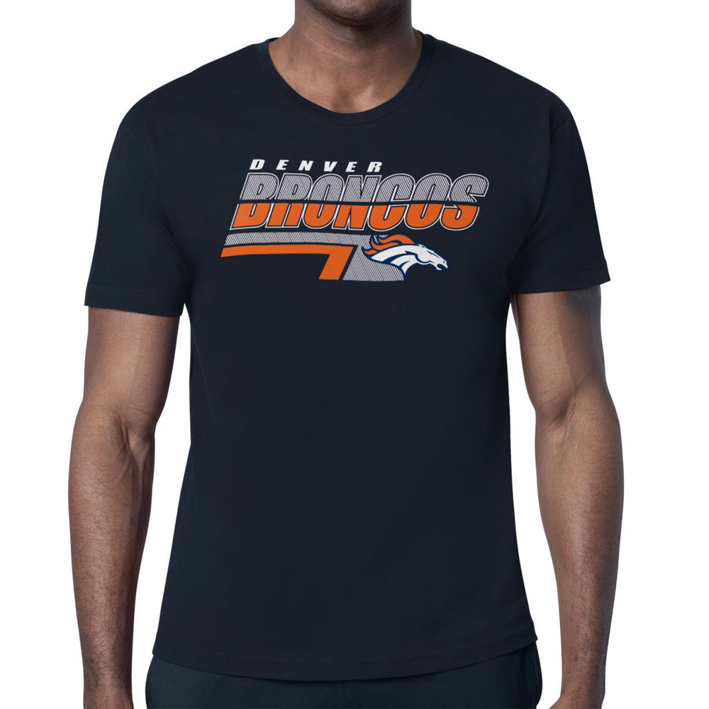 Denver Broncos Starter Logo Push Graphic T-Shirt Navy - NFL
