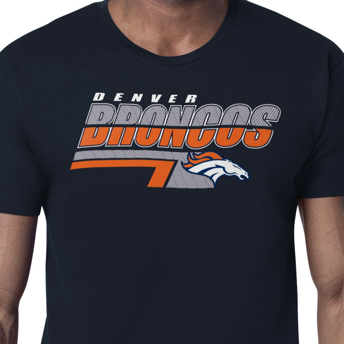 Denver Broncos Starter Logo Push Graphic T-Shirt Navy - NFL