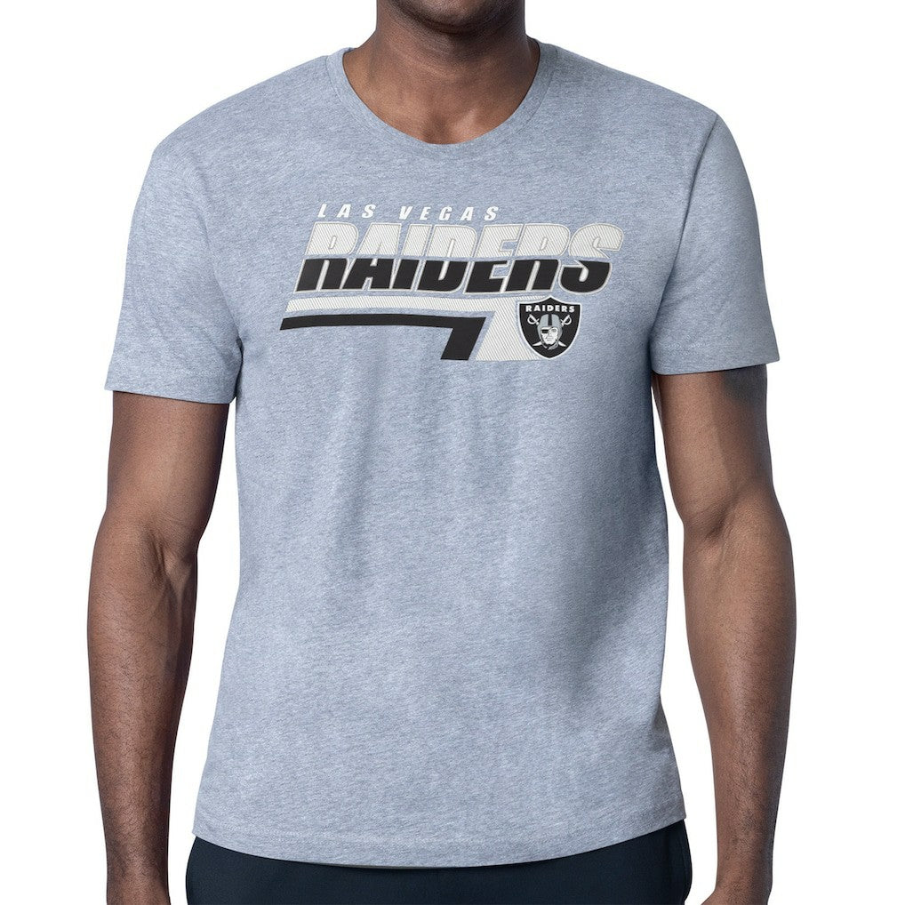 Las Vegas Raiders Starter Logo Push Graphic T-Shirt Heather Gray - NFL