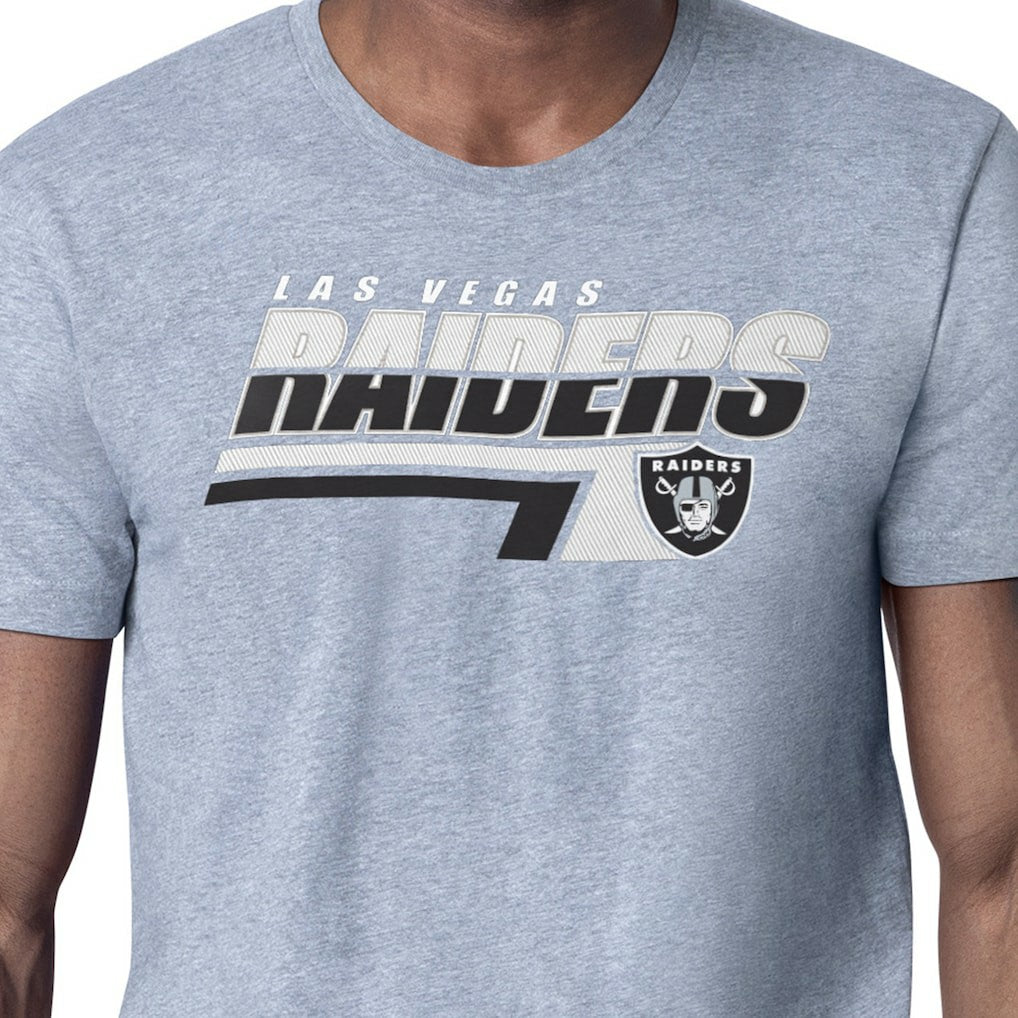Las Vegas Raiders Starter Logo Push Graphic T-Shirt Heather Gray - NFL