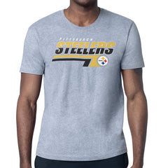Pittsburgh Steelers Starter Logo Push Graphic T-Shirt Heather Gray - NFL