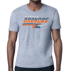 Denver Broncos Starter Logo Push Graphic T-Shirt Heather Gray - NFL